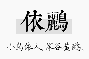 依鹂名字的寓意及含义