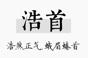 浩首名字的寓意及含义