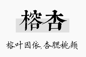 榕杏名字的寓意及含义