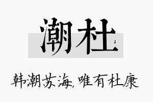 潮杜名字的寓意及含义