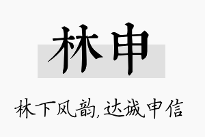 林申名字的寓意及含义