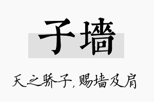 子墙名字的寓意及含义