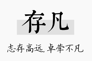 存凡名字的寓意及含义