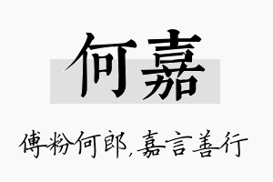 何嘉名字的寓意及含义