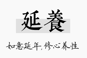 延养名字的寓意及含义