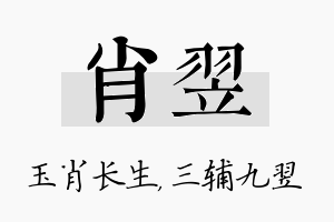 肖翌名字的寓意及含义