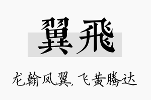 翼飞名字的寓意及含义