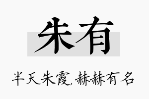 朱有名字的寓意及含义