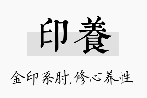 印养名字的寓意及含义