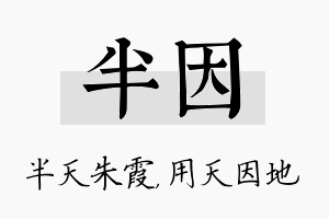 半因名字的寓意及含义