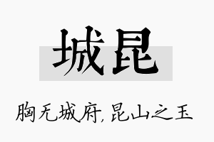 城昆名字的寓意及含义