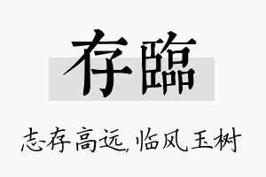 存临名字的寓意及含义