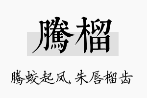 腾榴名字的寓意及含义