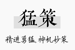 猛策名字的寓意及含义