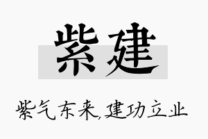 紫建名字的寓意及含义