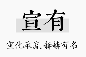 宣有名字的寓意及含义