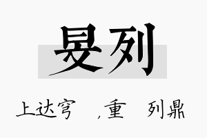 旻列名字的寓意及含义