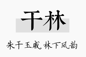 干林名字的寓意及含义