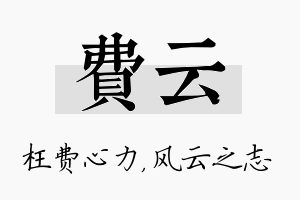 费云名字的寓意及含义