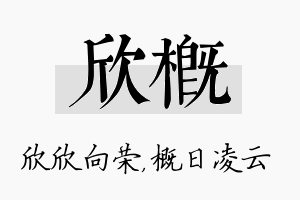 欣概名字的寓意及含义