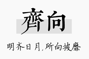 齐向名字的寓意及含义