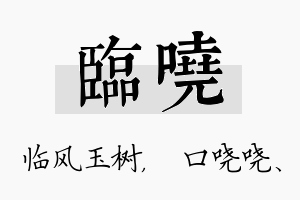 临哓名字的寓意及含义