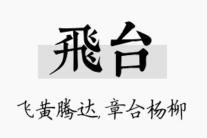 飞台名字的寓意及含义