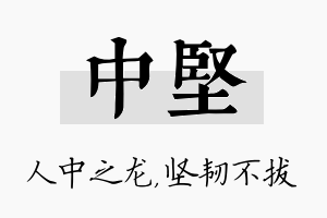 中坚名字的寓意及含义