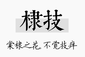 棣技名字的寓意及含义