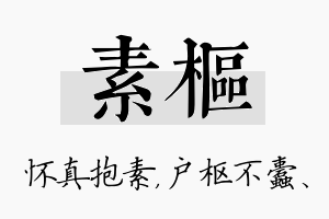 素枢名字的寓意及含义