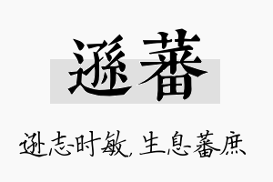 逊蕃名字的寓意及含义