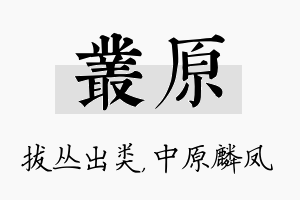 丛原名字的寓意及含义