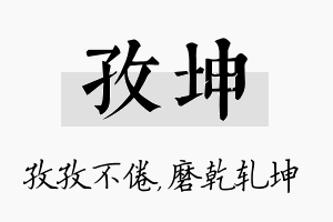 孜坤名字的寓意及含义