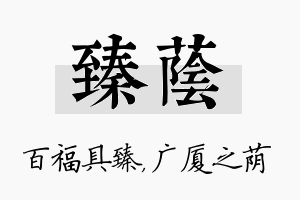 臻荫名字的寓意及含义