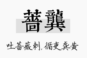 蔷龚名字的寓意及含义