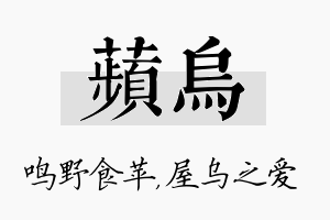 苹乌名字的寓意及含义