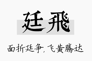 廷飞名字的寓意及含义