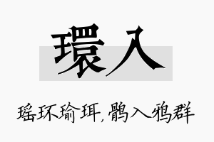 环入名字的寓意及含义