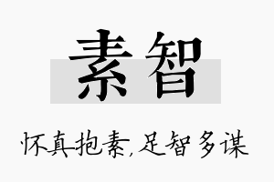 素智名字的寓意及含义