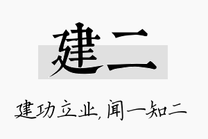 建二名字的寓意及含义