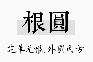 根圆名字的寓意及含义