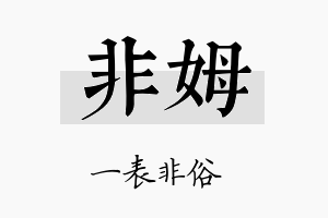 非姆名字的寓意及含义