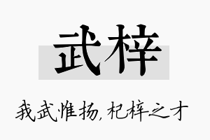 武梓名字的寓意及含义