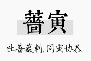 蔷寅名字的寓意及含义