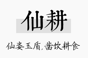 仙耕名字的寓意及含义