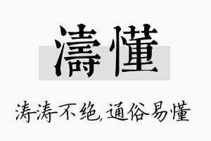 涛懂名字的寓意及含义