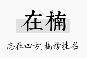 在楠名字的寓意及含义