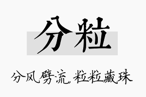 分粒名字的寓意及含义