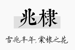 兆棣名字的寓意及含义