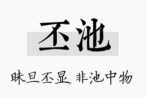 丕池名字的寓意及含义